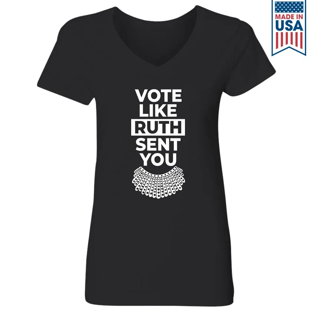 Vote Like Ruth Sent You Women's V-neck T-shirt TSVB396