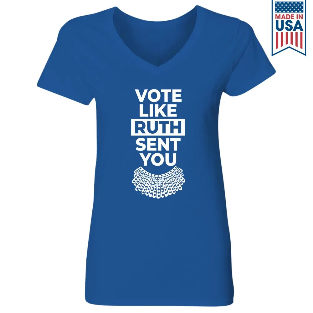 Vote Like Ruth Sent You Women's V-neck T-shirt TSVB396