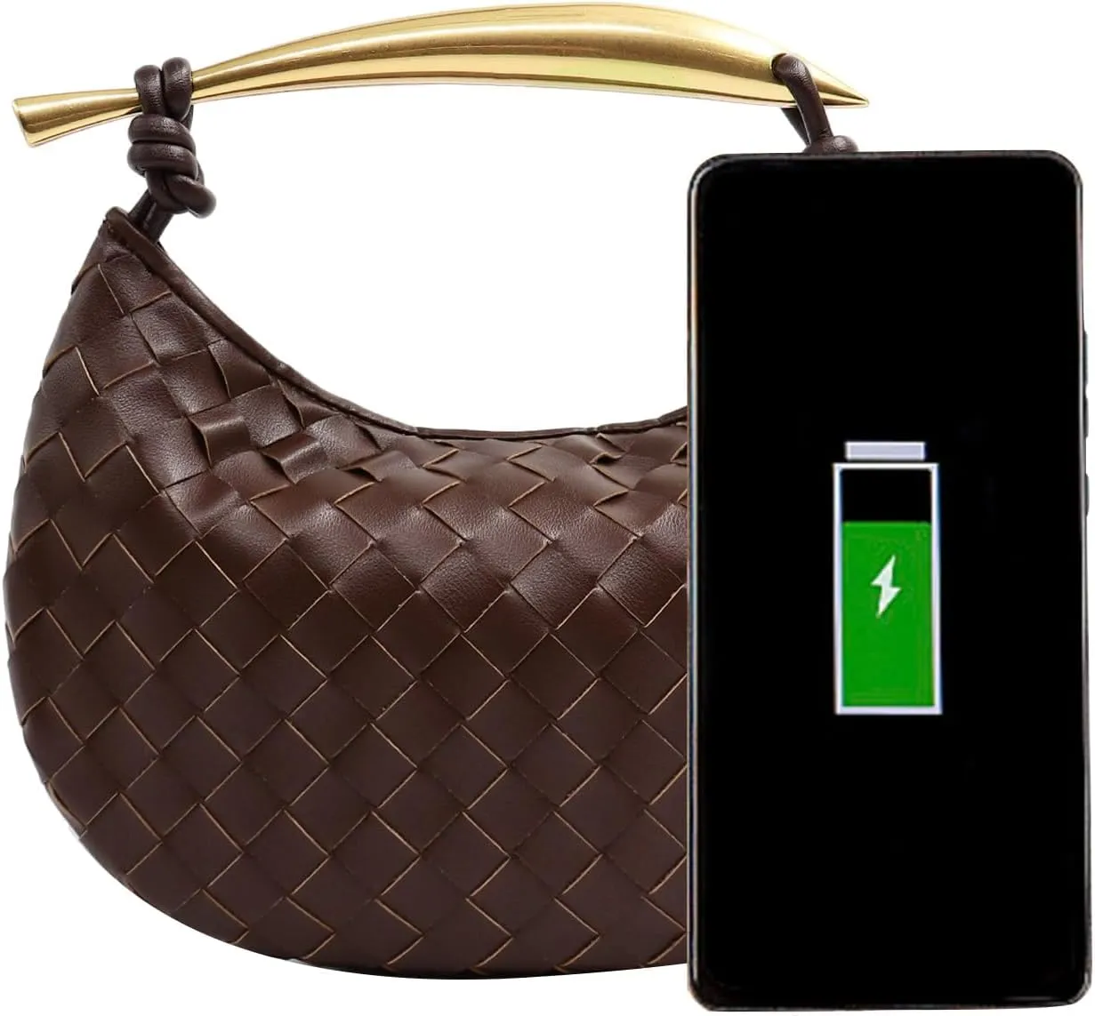 Woven Leather Dumpling Bag Dinner Handbag For Women Purse Hobo Bag Crossbody Shoulder Clutch Evening Wedding Box Bags
