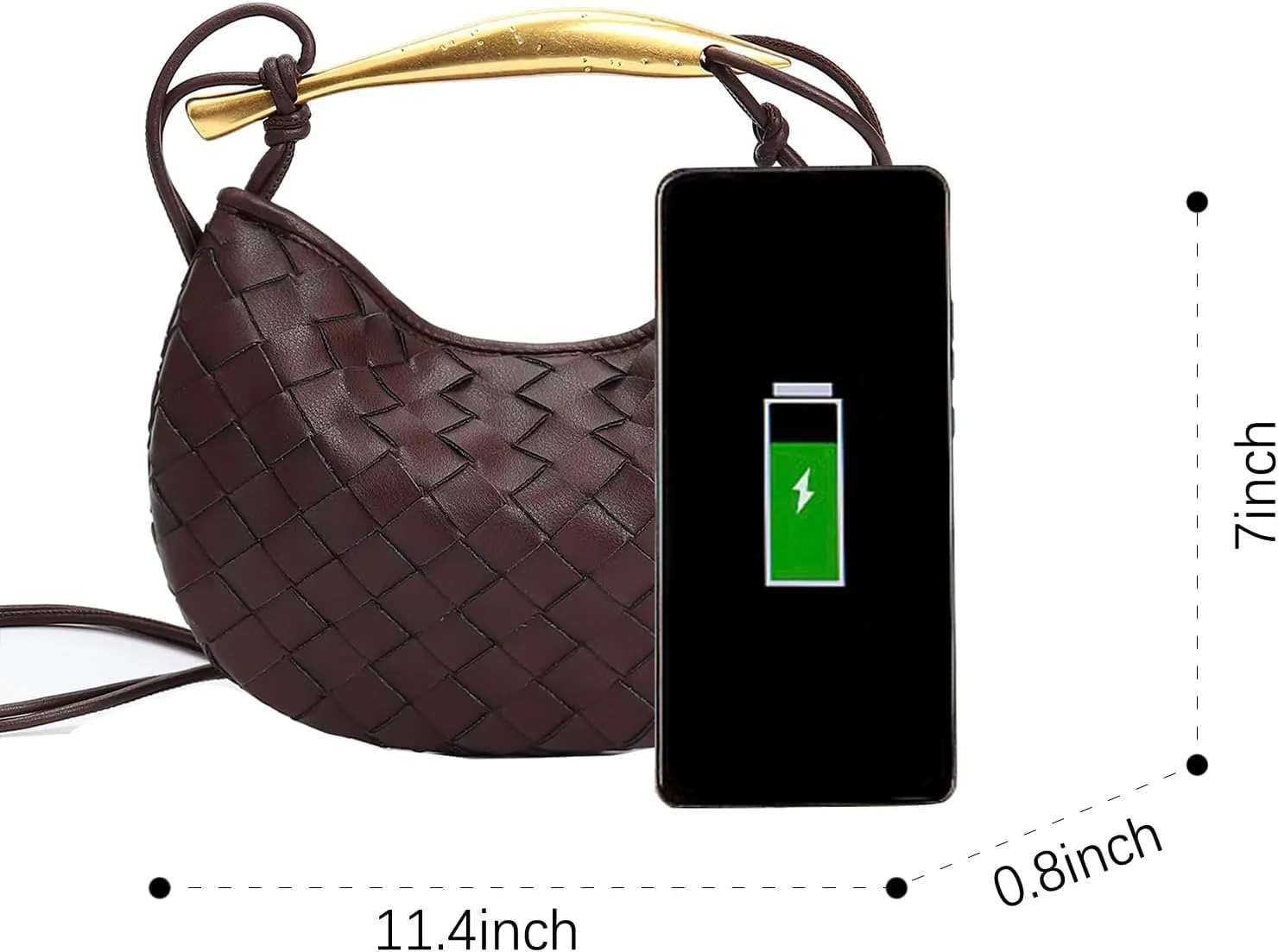 Woven Leather Dumpling Bag Dinner Handbag For Women Purse Hobo Bag Crossbody Shoulder Clutch Evening Wedding Box Bags