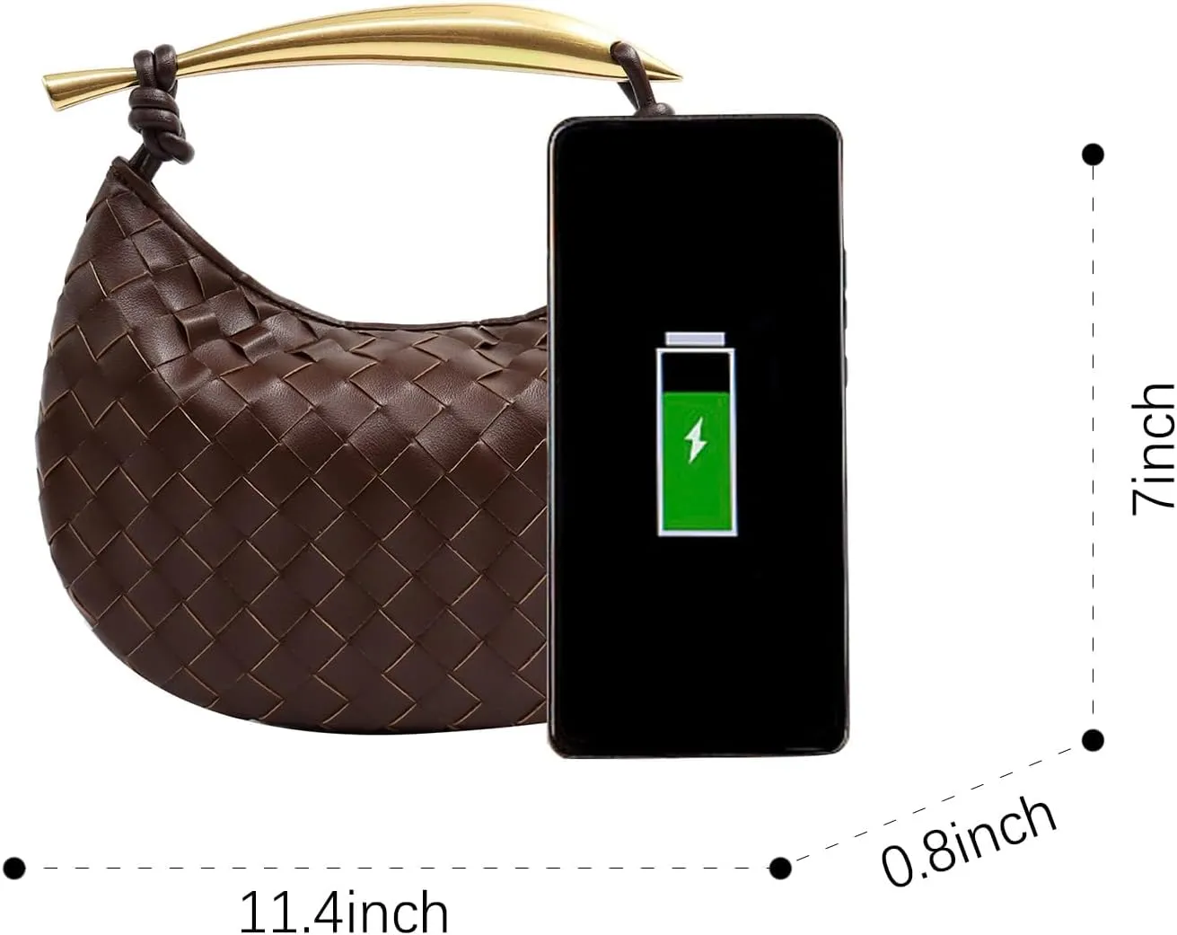 Woven Leather Dumpling Bag Dinner Handbag For Women Purse Hobo Bag Crossbody Shoulder Clutch Evening Wedding Box Bags