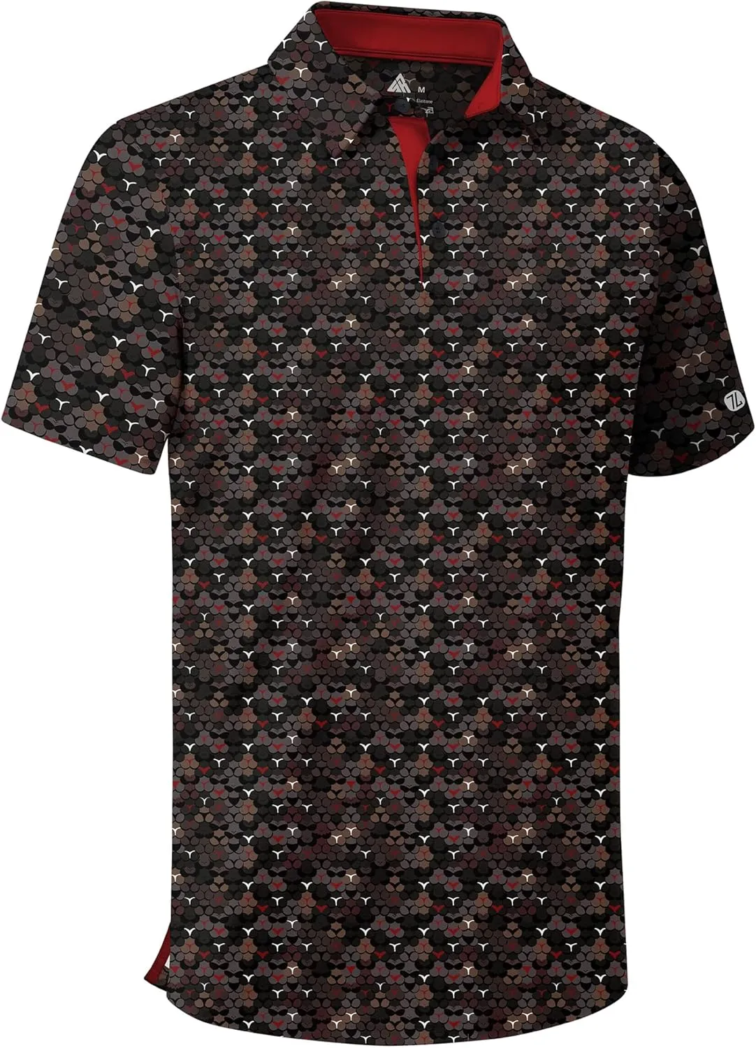 ZITY Men's Golf Shirts Short Sleeve Moisture Wicking Performance Print Patterns Casual Collared Golf Polo Shirt for Men