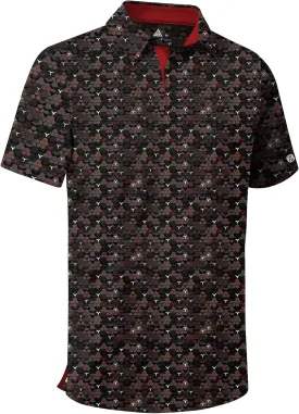 ZITY Men's Golf Shirts Short Sleeve Moisture Wicking Performance Print Patterns Casual Collared Golf Polo Shirt for Men