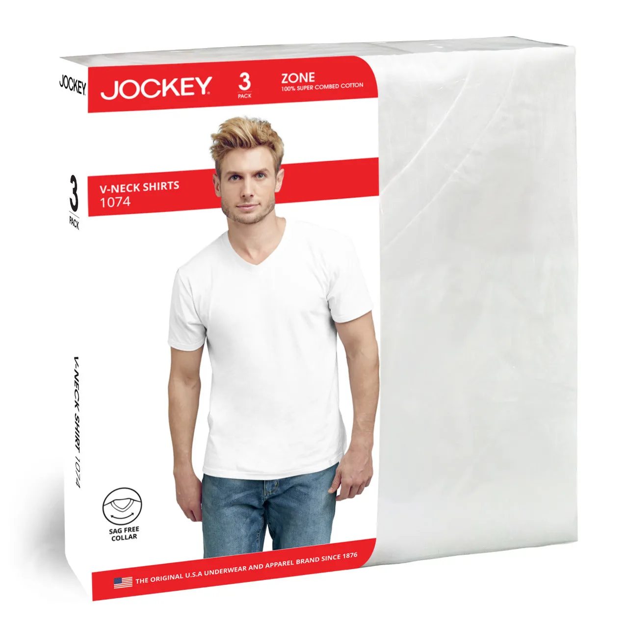 Zone 100% Cotton V-Neck T-Shirt (Tri-Pack) (Copy)